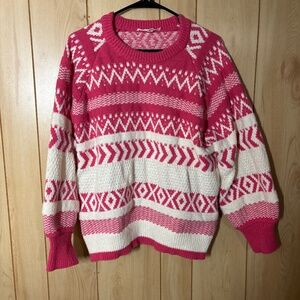 Vine & Love Pink and White Sweater